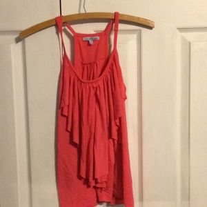 Pink Charlote russe tank top with ruffles
